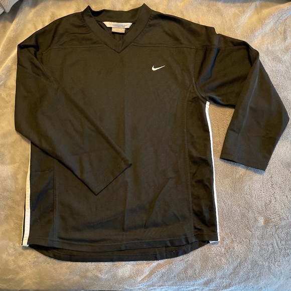 Nike black with white side stripes long sleeve shirt - Picture 1 of 4